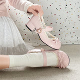 KYLETHOMASW  -  Fashion JK Women Mary Jane Shoes Ladies Causal Shallow Butterfly-knot Shoes Spring Autumn Female Leather Shoes