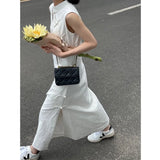 KYLETHOMASW  -  Summer Stand Collar Sleeveless Dresses Women Elegant French Daily Frog Buttons A-line Midi Dress Slim Chic Chinese Vestidos 962A