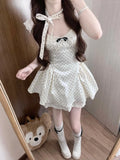 KYLETHOMASW  -  Summer Elegant Polka Dot A-line Slip Birthday Full Dress Sweet France Fashion Designer Kawaii Slim Party Evening Dresses