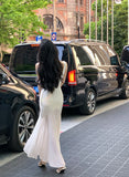 KYLETHOMASW  -  Women Elegant  Mermaid Dress Summer New Fashion Beige Vestidos Female Bodycon Dresses Prom Evening Party Fashion Clothing