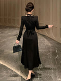 KYLETHOMASW  -  Chic Women Elegant Black Sexy Halter Slim Maxi Dress Evening Cocktail Party Club Prom Robe Female Vestidos Casual Spring Autumn