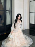 KYLETHOMASW  -  French Elegant Summer Women Dress Chic Romantic Print Princess Evening Dress New Fashion Female Lace Patchwork Fairy Dress 2025