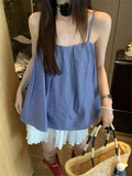 KYLETHOMASW  -   Romance Women Sweet Tank Tops Slim Gentle 2024 Office Lady Summer Chic Loose Summer New All Match Maxi Skirts