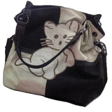 KYLETHOMASW  -  Y2k Japanese Casual Sweet Cool Cat Embroidery Shoulder Bags Contrast Color Simple Kawaii Handbags All Match Underarm Bag Women