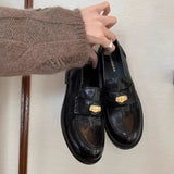KYLETHOMASW  -  Fashion New Womens Suede Penny Loafers Women's Flats and Loafers,Low Heel Slip on Retro Лоферы Женские,Preppy Office Woman Shoes