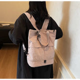 KYLETHOMASW  -  New Women Vintage Simple Backpacks Outdoor Travel Grunge Underarm Bags Y2k Aesthetic Cargo Solid Shoulder Handbags Trendy