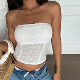 KYLETHOMASW  -  Fashion Hollow Out Solid Skinny Women Straps Tops Summer Backless Sheer Sexy Chic Blouses