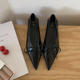 KYLETHOMASW  -  Fashion Butterfly-Knot Comfort Women Flats Shoes Casual Non-Slip Female Soft Pointed Toe Dress Ladies Flat Slip On Shoes