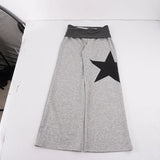 KYLETHOMASW  -  American Five Pointed Star Printed Thin Stripe Flip Waist Chic Pants High Street Spicy Girl Outfit Loose Slimming Wide Leg Pant