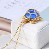 Kylethomasw  European And American Jewelry Diamond-Encrusted Resin Three-Dimensional Turtle Turtle Openable Sweater Chain Ring