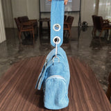 KYLETHOMASW  -  Fashion Rivet ladies Axillary bags Brand design female handbag Light weight blue Denim Women Shoulder Crossbody Bag