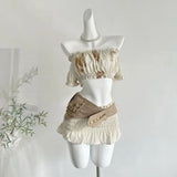 KYLETHOMASW  -  French Sweet Retro Elegant 2 Piece Sets Women Bow Design Short Sleeve Y2k Tops + Shorts Pants Female Chic Korea Popular Clothes