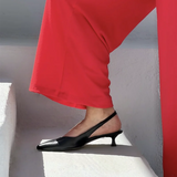 KYLETHOMASW  -  New Women Shoes Slip On Black Women Sandals Pointed Toe Slingbacks Pumps Wedding Shoes Low Heels Dress
