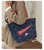 KYLETHOMASW  -  Contrast Plaid Bags for Woman Underarm Shoulder Bag Apple Pattern Bolsos mujer Tote Sac Femme Commuter Bolsas Youth Bolsa