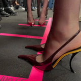 KYLETHOMASW  -  New 2025 European Summer Women's Slimming High-quality High Heel Sandals Fashion Pointed Party Wedding Women Large Size 34-43