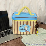 KYLETHOMASW  -  Portable Multi Functional Cute Makeup Bag Large Capacity Cartoon Puppy Handheld Cosmetic Case Zipper Square Lunch Bag Girls