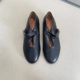 KYLETHOMASW  -  Elegant Ballet Flats Shoes for Women Soft PU Leather Mary Janes Shoes Ladies Spring Autumn Casual Streetwear Comfortable Loafers