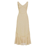 KYLETHOMASW  -  Fashion V-Neck Causal Tank Dresses Polka Dot Prints Simple Retro Straight Mesh Sleeveless Frocks