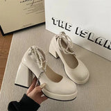 KYLETHOMASW  - Messina Pearl Lace Chunky Heels