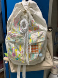 KYLETHOMASW  -  Y2K Student Graffiti Canvas Backpacks Girls All-match Harajuku Large Capacity Girl Backpack Simple Fashion Drawstring Bags