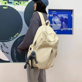 KYLETHOMASW  -  Unisex Fashion Computer Backpack Large Capacity Solid Color Student Schoolbag Zipper Casual Travel Shoulder Bag Women
