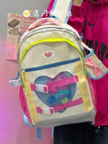 KYLETHOMASW  -  Large Capacity Love Girl Backpack Original Japanese Niche Color Contrasting Backpack Trendy Cute School Bags