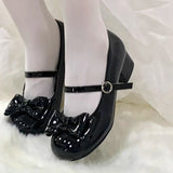 KYLETHOMASW  -  Women's High Heel Shoes New Elegant Party Shoes for Women Princess Fashion Lolita Causal Ladies Mary Jane Shoes Glossy PU