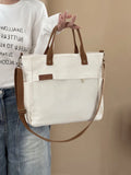 KYLETHOMASW  -  Cloth Handbag Thickened Canvas Shoulder Bag Simple Commuter Student Handheld Crossbody Tote Bags With Zipper