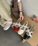 KYLETHOMASW  -  Fashion Round Toe Ballet Flats Women Butterfly-knot New Concise Casual Flat Shoes Comfy Silvery Brand Designer Women Shoes