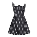 KYLETHOMASW  -  Vacation Dress For Women Sexy Backless Lace Up Polka Dot Mini Dress Spaghetti Strap Slim Fit Summer Party Beach Outfit