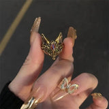 Kylethomasw Vintage Adjustable Rings Unique Design Fox Finger Rings Copper Retro Rings With Fox Women Statement Rings Creative Jewelry