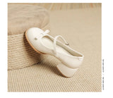 KYLETHOMASW  -  New Designer Round toe bowtie mary janes pumps women thick high heels lolita shoes ankle strap japanned leather talons femmes