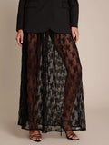 KYLETHOMASW  -  Womens Sexy Sheer Lace Skirt High Waisted Floral Embroidered See Through Ruffled A Line Long Maxi Long Beach Coverup Skirts