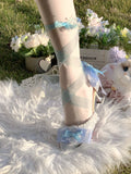 KYLETHOMASW  -  Japanese Original Gorgeous Flower Wedding Cla Series Lolita Bow Ribbon Sandals Sweet Elegant Gentle Summer High Heels for Women