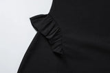 KYLETHOMASW  -  New High Collar Long Sleeve Ruched Sexy Mini Dress Women Fashion Fall Elegant Ruffles Club Party High Waist Solid Dresses