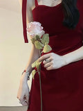 KYLETHOMASW  -  Suspender Mini Dress Summer New Slim Sleeveless Red Hot Girl Hip Skirt Patry Strap Sexy Dress Women Clothes