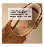 KYLETHOMASW  -  Retro Hollow out Breathable Roman High Heels Women Summer New Pointed Toe Large Size Thick Heel Boots Comfortable Shoes