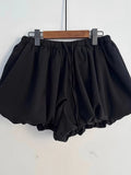 KYLETHOMASW  -  Korean Summer New Style Retro Temperament Drawstring Elastic Fluffy Flower Bud Pants Show Legs Long Casual Shorts Women