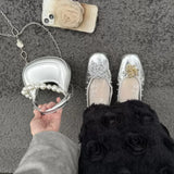 KYLETHOMASW  -  Exclusive design round-head rivet low-cut single shoe for women, new style, casual flat ballet shoes