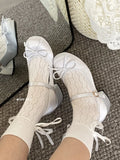 KYLETHOMASW  -  Retro Mary Jane Shoes Bow Knot Thick Heel Chunky Sole Fashionable Korean Style Women's Summer Shoes round Toe Slip-On