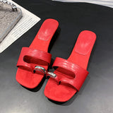 KYLETHOMASW  -  Luxury Designer Women Clip Toe Slippers Fashion Party Dress Low Heel Slide Summer Street Style Footwear