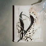 KYLETHOMASW  -  Sexy Cow Print Sandals Round-Toed Blue Patent Leather Shallow High Heels One-Strap Single-Heeled Women's Shoes Sandalias Mujer