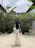 KYLETHOMASW  -  Elegant Summer Long Dress New Lace Fish Tail Goddess Style Holiday Floral Print Slimming Women's Fashion Ankle-length Sleeveless