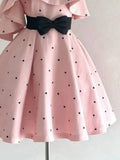 KYLETHOMASW  -  Summer Pink French Vintage Elegant Woman Dress Irregular Bow High Waist Puffy Mini Dress Female Chic Korean Pupolar Clothes