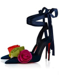 KYLETHOMASW  -  Women's New Pointed, Slim, High-heeled, Toe Toed Sandals with Back Strap, Fashionable Rose Flower Women's Plus Size Sandals
