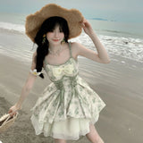KYLETHOMASW  -  Sexy Sheer Cover-up and Mini Skirt Two-piece Set Women Sweet Elegant Slim Fit Summer Beach Vacation Outfit