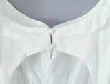 KYLETHOMASW  -  Pretty Girl Holiday Summer Dresses Women O Neck Short Sleeve A-line Mini Hollow Out Embroidery White  Dress Backless Robe