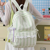 KYLETHOMASW  -  School Student Mochila Dot Bow Stripe Bag Commuter Mochilas Mujer High Capaci Backpacks Lace Backpack Sweet Bolsas Feminina