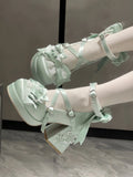KYLETHOMASW  -  Original Lo Shoes Spring and Autumn New Fashion Round Toe Bow Sweet Cute Japanese Style Thick Sole High Heel Women's Pumps