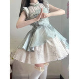 KYLETHOMASW  -  Women's Chinese Style Lolita Dress Improved Qipao Hanfu Long Sleeve OP Spring Daily Casual